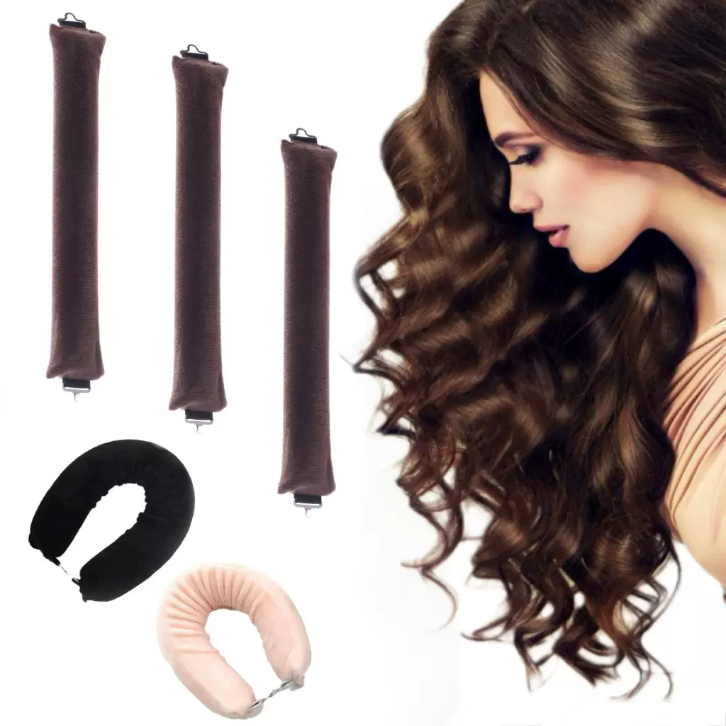 无热盘发器欧美3cm橡胶懒人睡眠大波浪卷发神器不伤发批发跨境