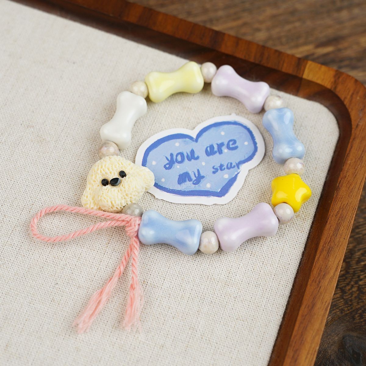 Jingdezhen pulsera de cerámica de verano mujer alta sensación galletas serie de gatos nicho diseño universal pulsera alta sensación