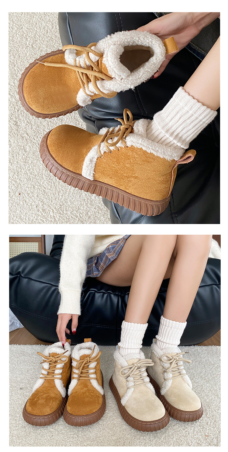 2023 m. žiemos nauji, stori apatiniai šilti odiniai kailiniai, integruoti sniego batai_voghion.com