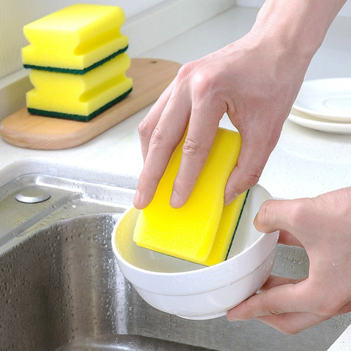 Scouring cloth manufacturer wholesale household sponge kitchen supplies double-sided cleaning sponge wipe sponge