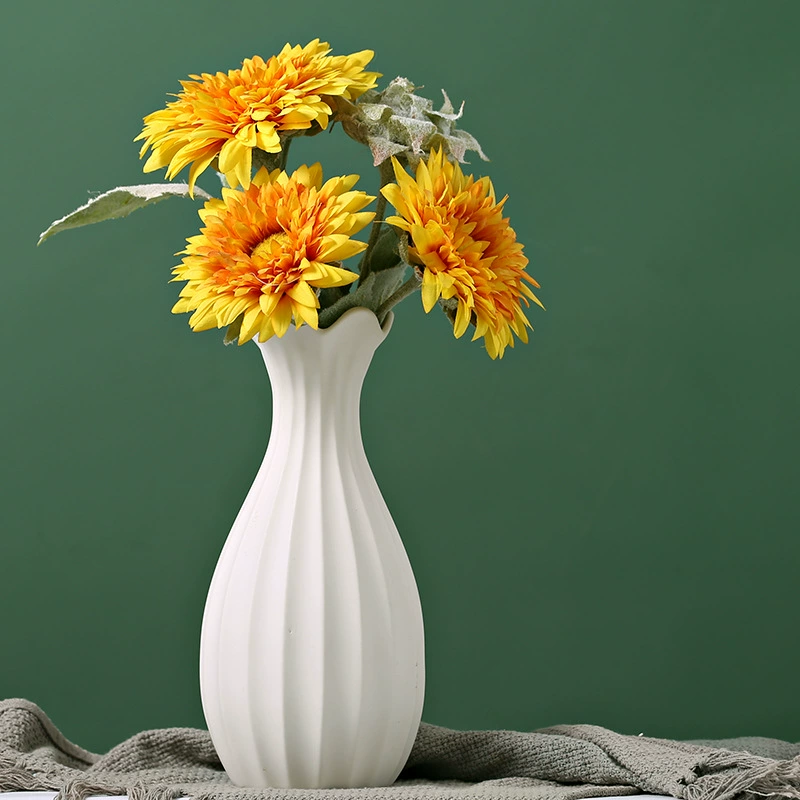 Современные простые большие белые керамические украшения для ваз из сушеных цветов, набор моделей для комнаты, Креативные украшения