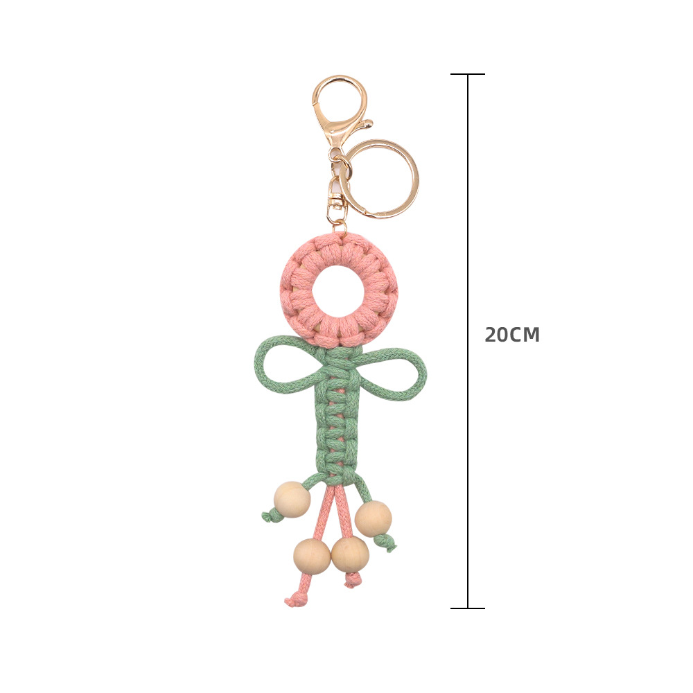 Nueva flor tejida a mano llavero colgante creativo simple mochila colgante linda chica estilo bolsa colgante