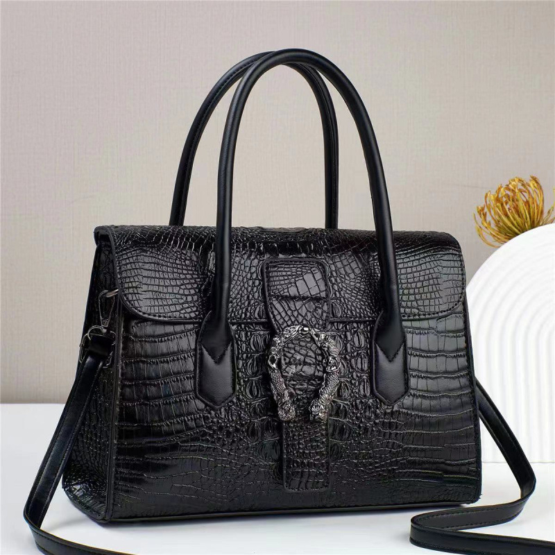 Bolso de moda cocodrilo, gran capacidad, partido de hombro, bolsa de compras, bolsa de mano.