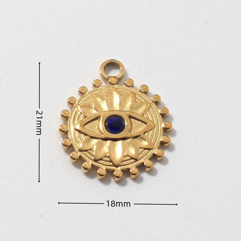 600g Weight Pendant Jewelry Making Type 18K Gold Plated Plating Material No Chain Chain Material 1 Piece Quantity Daily Occasion 304 Stainless Steel Material Sun, Devil's Eye, Moon Pattern All Seasons Season Women's Gender Polished Finish Plating Design Vintage Style Style 1 Piece 304 Stainless Steel 18K Gold Plated Sun Devil's Eye Moon Polished Pendant 13