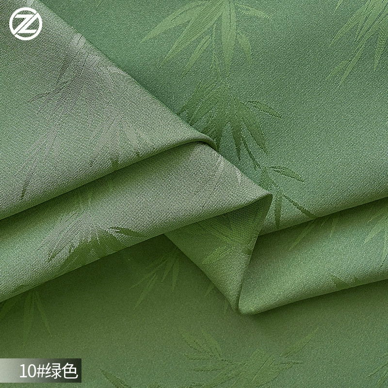 New Chinese trendy bamboo leaf ancient style jacquard matte acetate-like drape satin shirt ancient costume cheongsam ice silk fabric