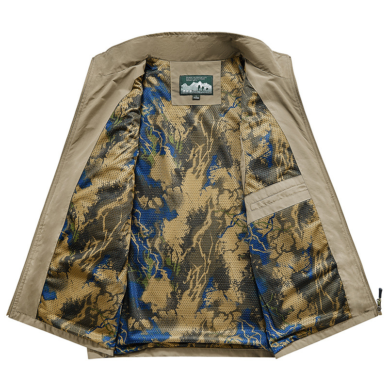 Nuevo chaleco de hombre casual chaleco de cuello al aire libre chaleco de fotografía chaleco de primavera y otoño chaleco de cuello de hombre chaqueta