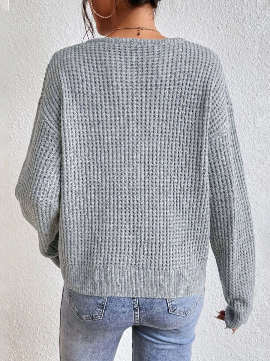 (Cross-border trading), spring solid knitted sweater, European style, V-neckline, Amazon, oversize
