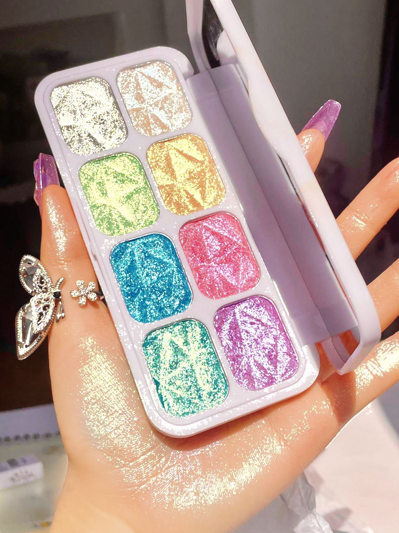 insfany Macaron Chameleon High Disc Polarized Color 8-color Cut Color Eyeshadow Douyin Xiaohongshu undefined