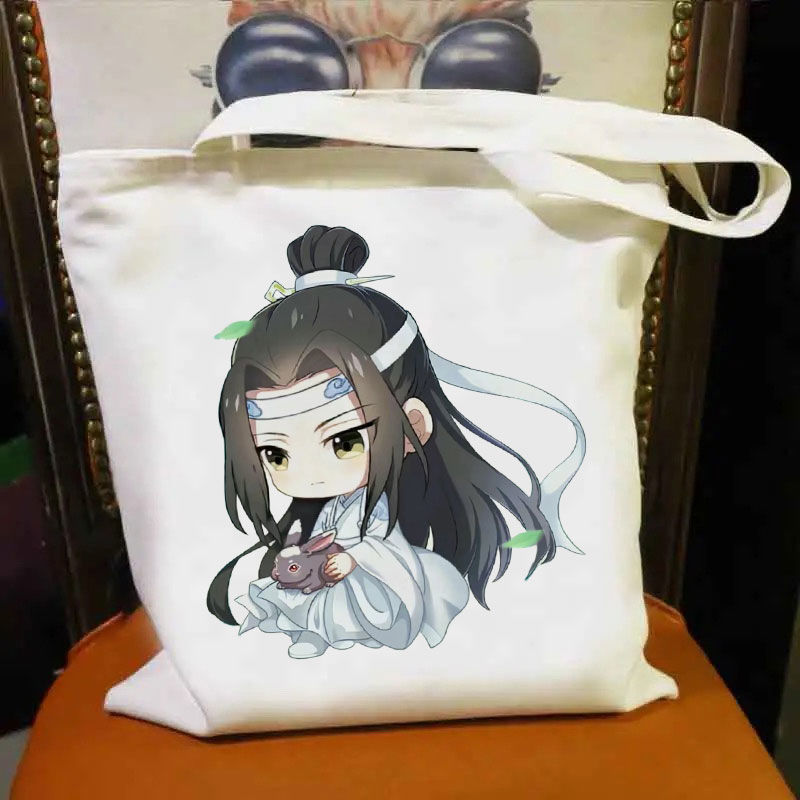 El maestro de magia alrededor de los estudiantes bolsa de lona animada de alta calidad de dibujos animados bolsas de hombro de gran capacidad