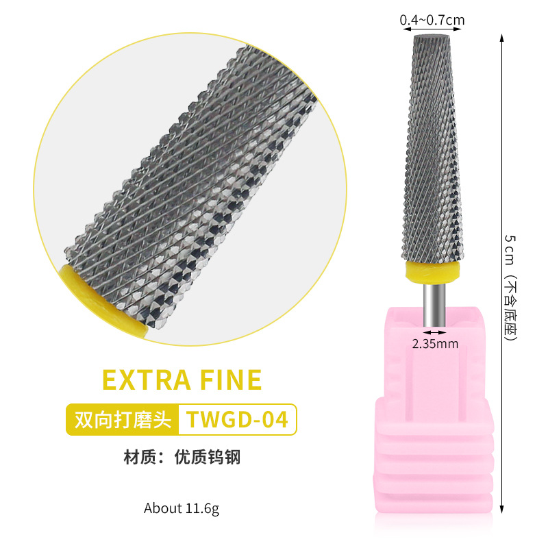 Alta calidad ultra larga cónica de acero de tungsteno cabeza de molienda de uñas cabeza de molienda cilíndrica ultra larga remoción rápida de uñas