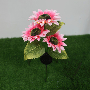✅ Solar Lawn Lamp Outdoor Three-Head Sunflower Lamp Solar Flower Lamp Outdoor Courtyard Landscape Lamp Lawn
