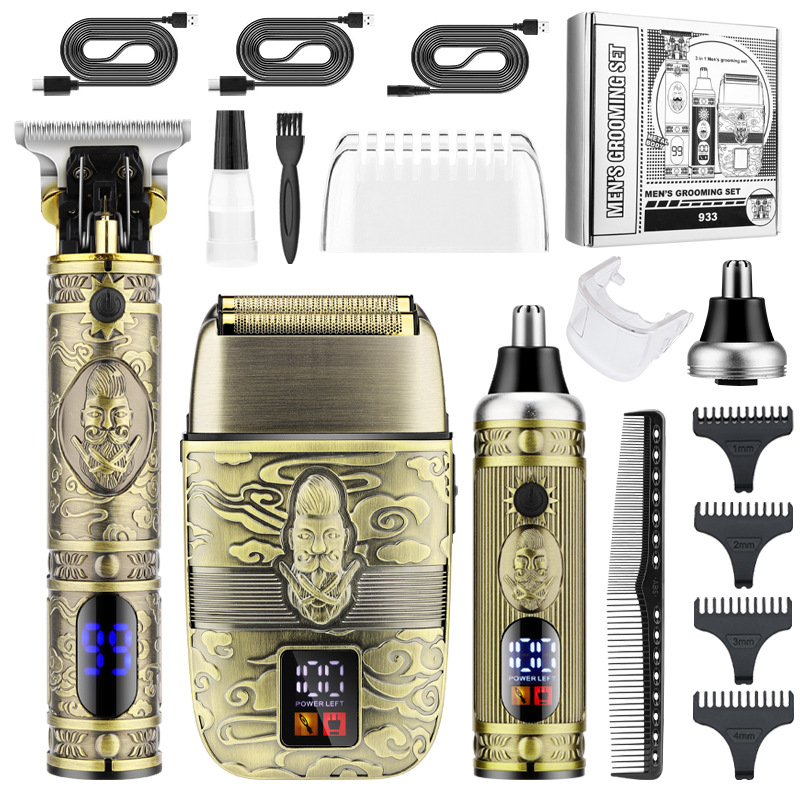 Nueva Clipper pelo traje LCD pantalla digital eléctrica Clipper hombres eléctricos nariz pelo dispositivo alternativo Shaver 3-piece Set