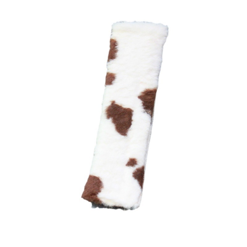 Patrón de vaca Rosa transfronteriza felpa anillo no interior cubierta de la manija elástica cubierta del engranaje cubierta del freno de mano cinturón de seguridad hombro pad traje Amazon image 6