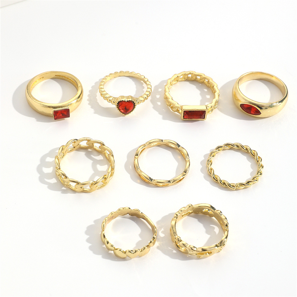 20g Weight Rings Classification One Size Ring Size 1 Set Quantity Holiday, Daily Occasion Zinc alloy Material Geometric, Heart Shape Pattern All Seasons Season Women's Gender Simple Style, Classic Style Style Simple Style Classic Style Geometric Heart Shape Zinc Alloy Women's Rings 9