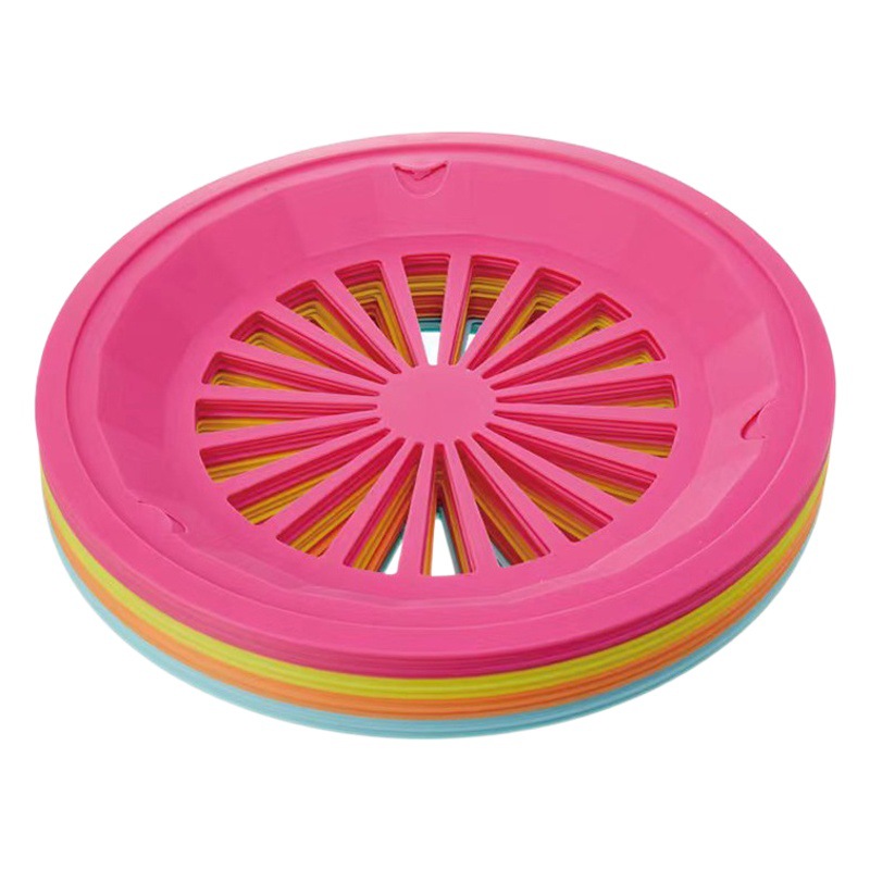 Plástico redondo hueco cesta de drenaje cesta de picnic al aire libre Placa de almacenamiento de alimentos barbacoa placa bandeja de drenaje cesta al por mayor