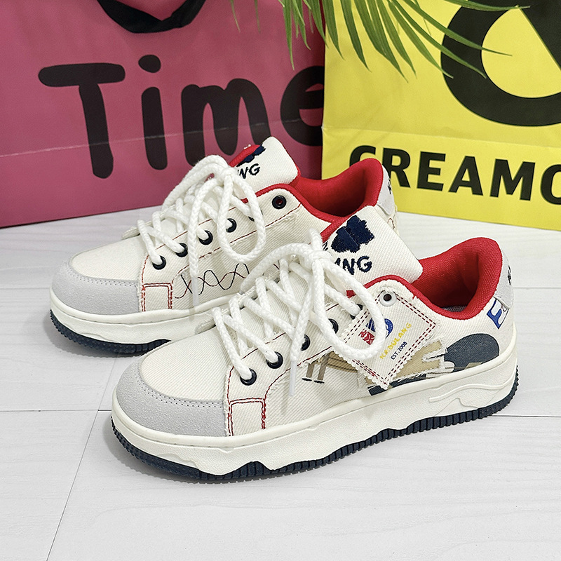 Herren Damen Canvas Skaterschuhe Graffiti Trend Freizeit Sneaker_voghion.com