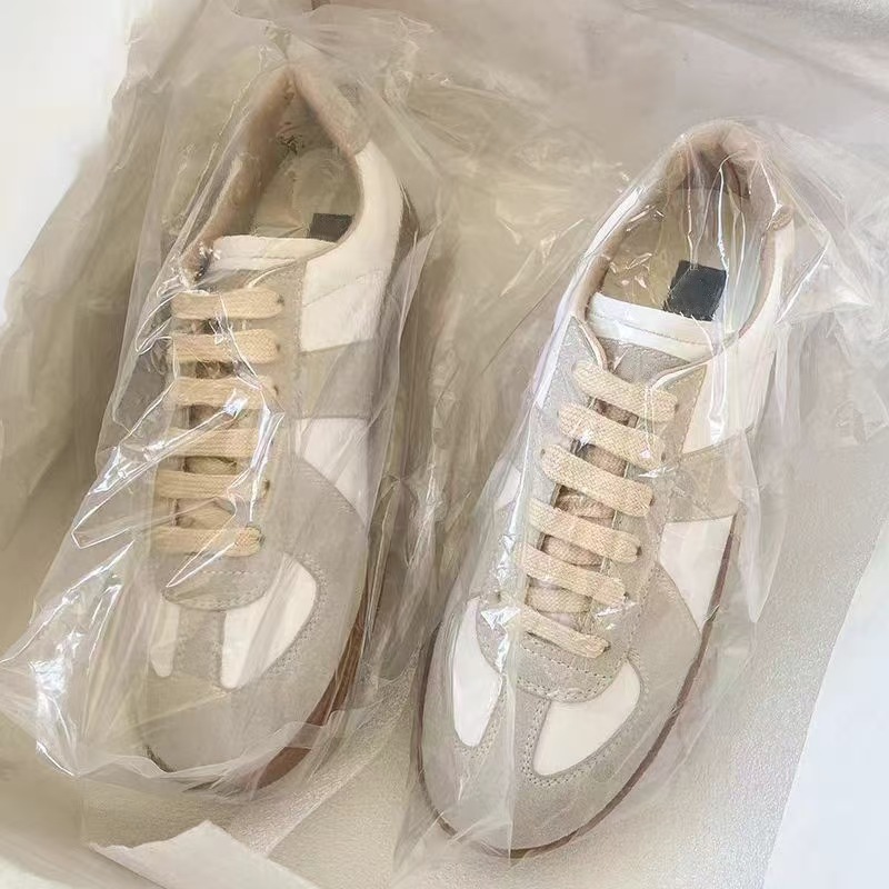 全牛皮德训鞋女小白鞋女鞋2025新款春秋季平底百搭休闲内增高真皮