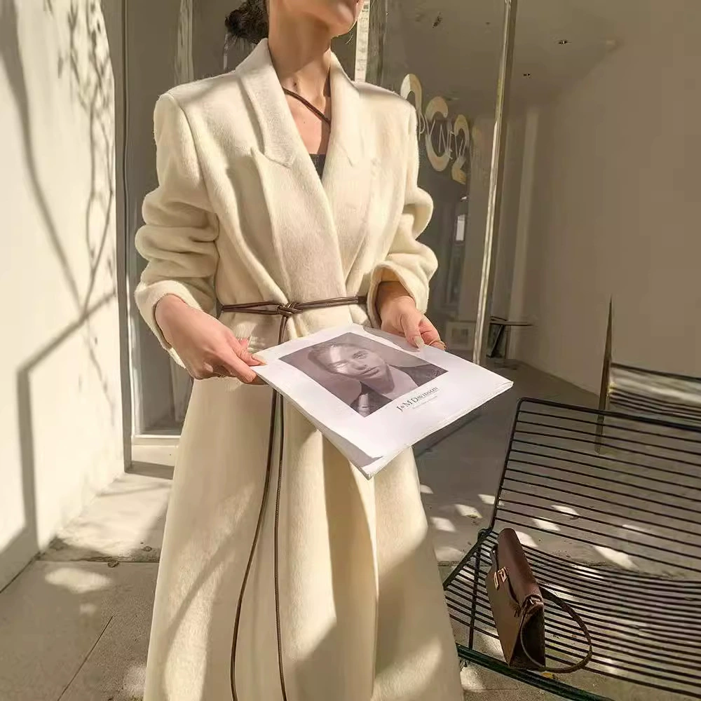 Интернет-красный взрыв 2024 осень-зима новый двухсторонний шерстяной шуба длинная корейская версия свободного повседневного шерстяного пальто на складе