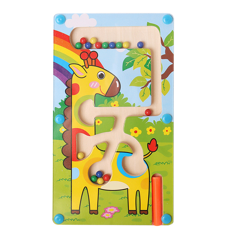 Divertido animal bolígrafo magnético laberinto niño pequeño equilibrio entrenamiento laberinto de bolas educación temprana rompecabezas juegos de mesa juguetes