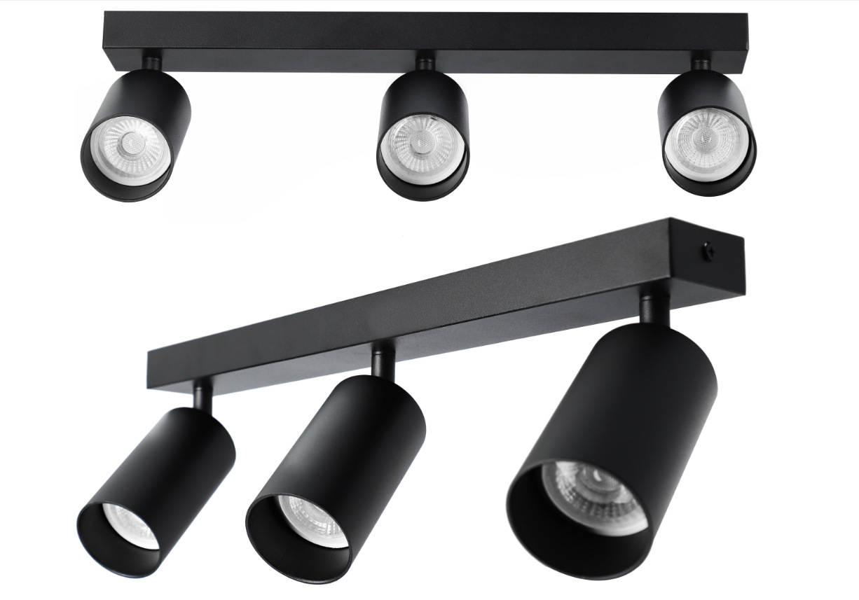 Los focos led de techo de dos extremos, tres cabezas y cuatro cabezas pueden reemplazar la fuente de luz para ajustar el ángulo de la lámpara de pista GU10 de la tienda de ropa