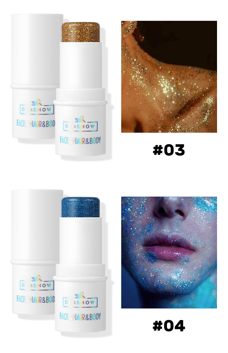 8-color stage makeup facial glitter eyeshadow beauty makeup Dazzling body sequin stick undefined
