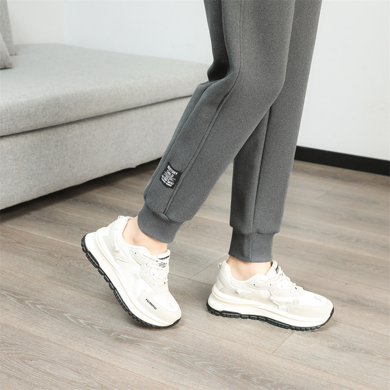 法米姿 羊羔绒运动加绒裤女新款加厚卫裤高腰显瘦束脚休闲裤哈伦