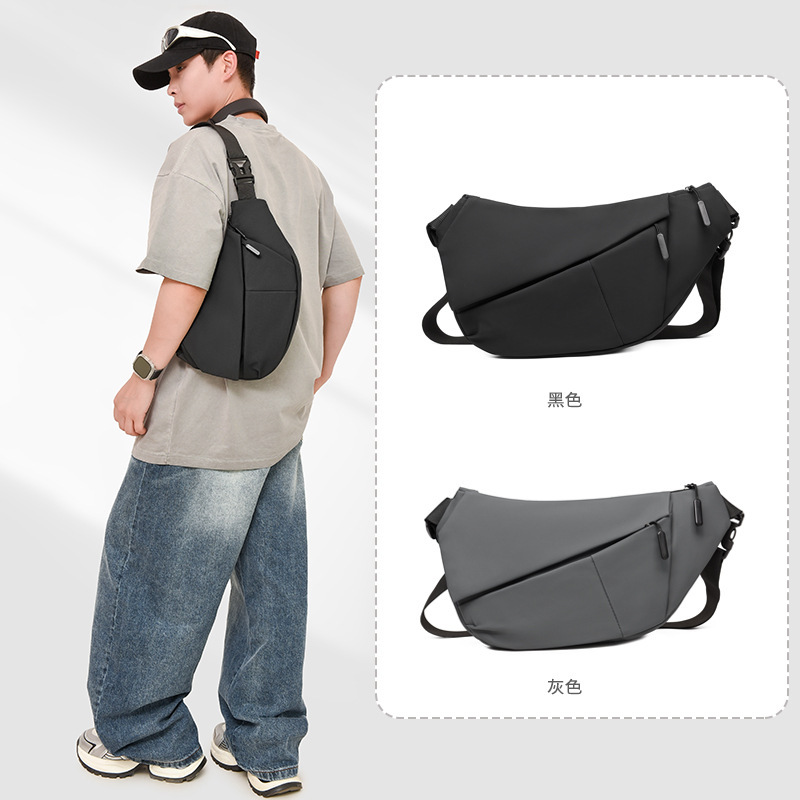 Cross-Border New Style Single-Shoulder Crossbody Bag, Men's Waist Bag, Outdoor Running Mobile Phone Bag, Casual Multi-Functional Large-Capacity Chest Bag