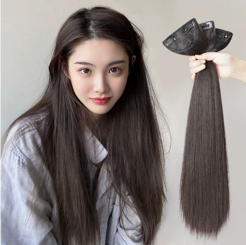 Xuchang Zelan three-piece wig set, long straight hair, natural and breathable, increases hair volume, changes hairstyle, available for wholesale