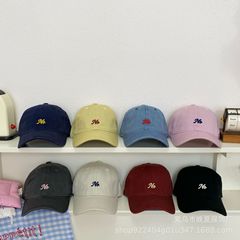 春秋款亲子鸭舌帽粉色洋气女童刺绣棒球帽韩版潮流字母遮阳太阳帽
