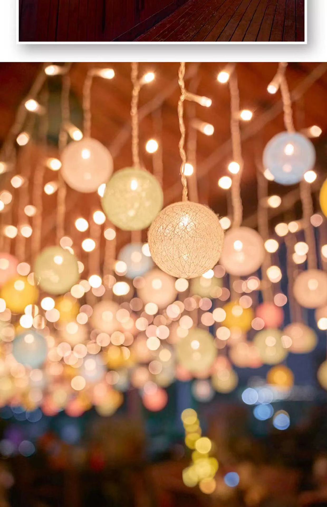 Lichterkette mit 120 LEDs in Baumwollkugelform – 4 m lange, wasserdichte Lichterkette (IP54) für Feste, Hochzeiten und Heimdekoration_voghion.com