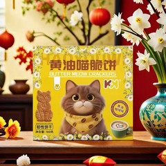 超友味160gKK黄油喵脆饼 黄油芝士咖啡味休闲盒装下午茶点心零食
