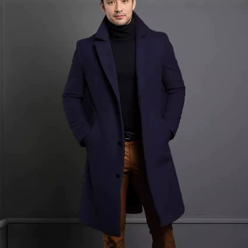 Куртка (Amazon) Цветной полуseason Woolen Coat, средняя длина, тёплая подкладка