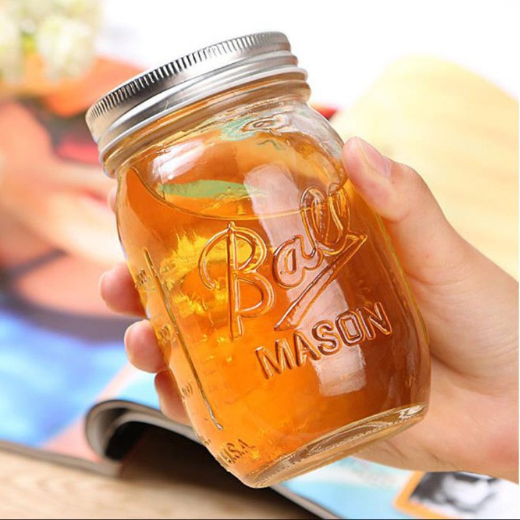 美式玻璃梅森罐密封罐斗草瓶茶叶罐储物零食果酱瓶罐早餐杯蜂蜜瓶