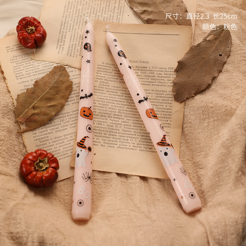 幽灵25cm长杆印花万圣节石蜡无烟蜡烛节日创意装饰礼物欧式 蜡烛|undefined
