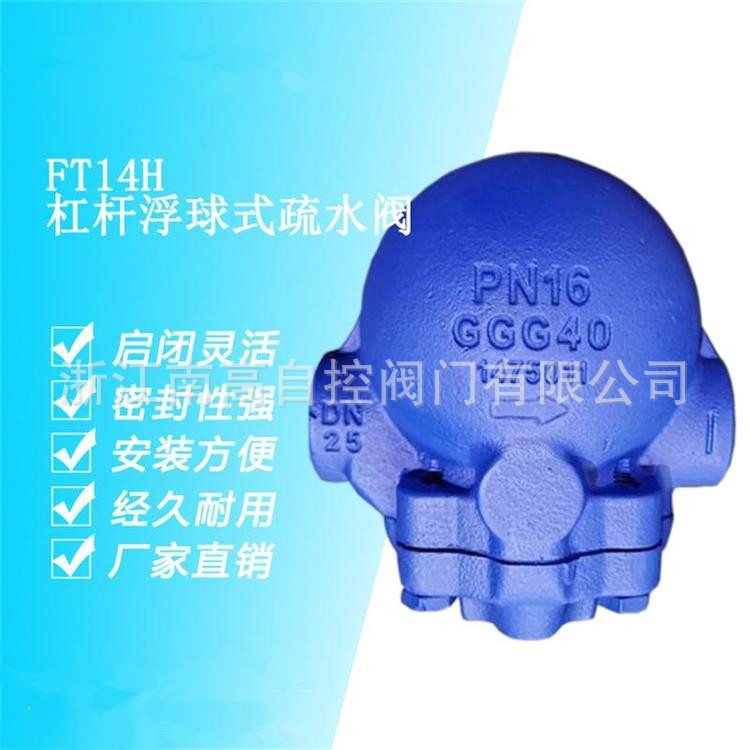 内螺纹杠杆浮球式蒸汽疏水阀FT14H-16C直通式南高生产
