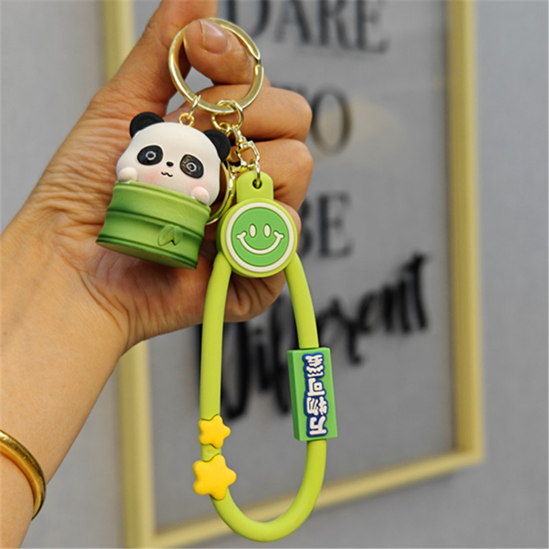 Caricatura creativa lindos llaveros parejas pequeños animales muñecas bolsas colgantes llaveros de automóviles colgantes de teléfonos móviles