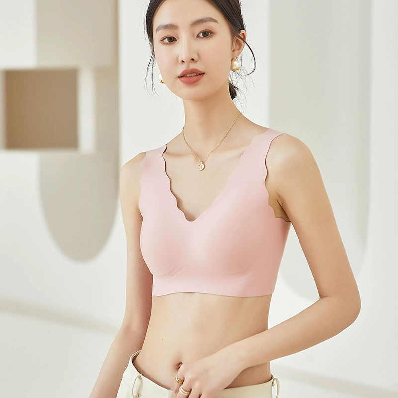 Silk thin wireless bra, tank top, tube top