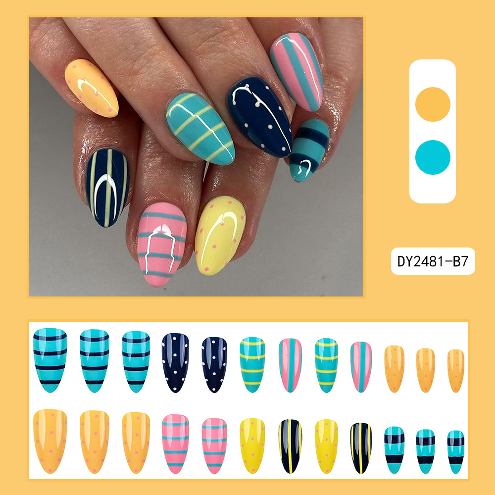 Puntas de uñas postizas de estilo europeo y americano, piezas de uñas desmontables de longitud media, uñas usables, puntas de uñas puras y elegantes.