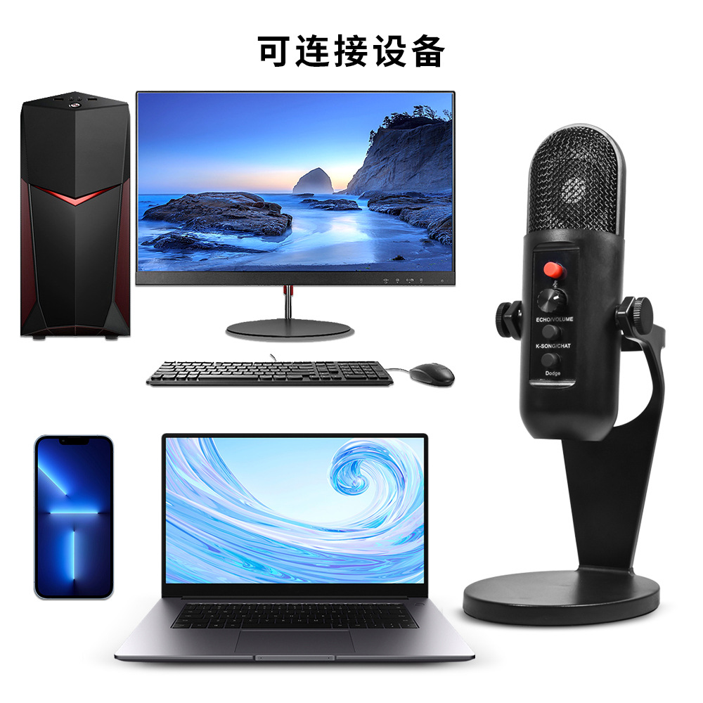 Chinese (domestic use) K6 condenser microphone K song live reverb singing recording USB computer game microphone