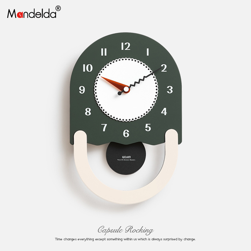 Mandelda Punch-free Clock Wall Clock Living Room Home Fashion Modern Simple Atmosphere Internet Celebrity Personality Creative