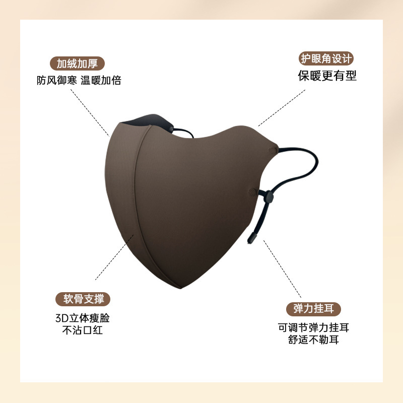 左左女高品质新款保暖口罩女高颜值冬季防风防寒立体透气面罩批发|undefined