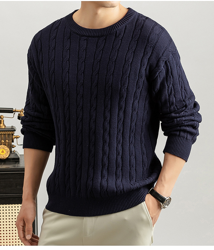 Cable Knit Crew-Neck Sweater