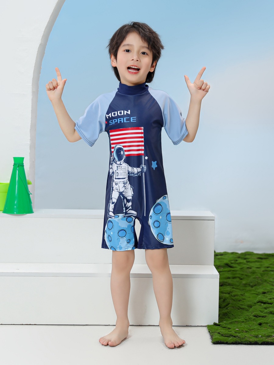 Traje de baño para niños nuevo estilo mono bebé bañador de dibujos animados estudiante spa protector solar niño traje de baño de secado rápido al por mayor