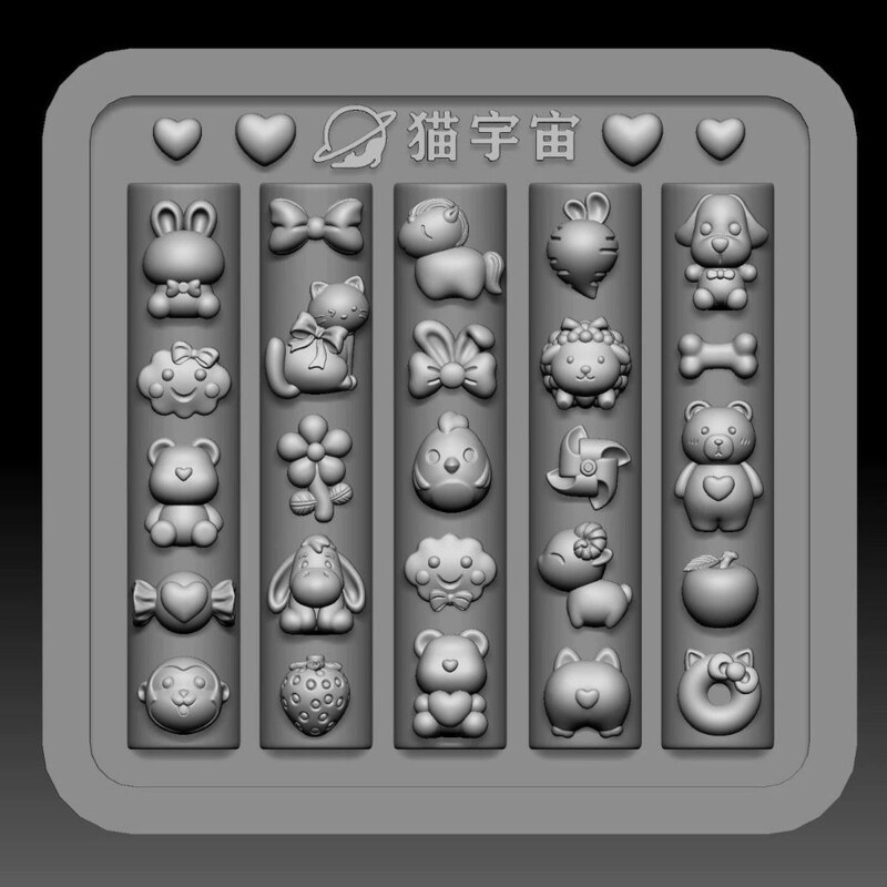 Animal Conference Nail Art Mold Cute Cat Dog Rabbit Bear Horse Creative Three-Dimensional Silicone Mold Epoxy Resin Small Accessories