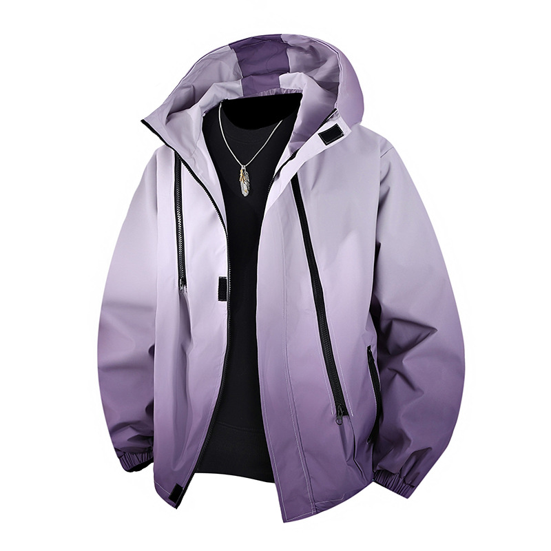 Jk026-1 Gradient Jacket New Spring and Autumn Workwear Jacket Men's Jacket Casual Easiest for Match Trendy Gradient Loose