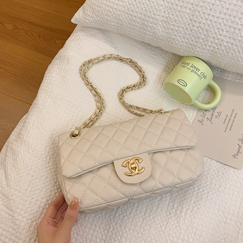 Transfronterizo nuevo bolso de mujer 2024 nuevo estilo simple estilo de estilo de diamante pequeño viento de aroma bolso de hombro bolsas pequeñas