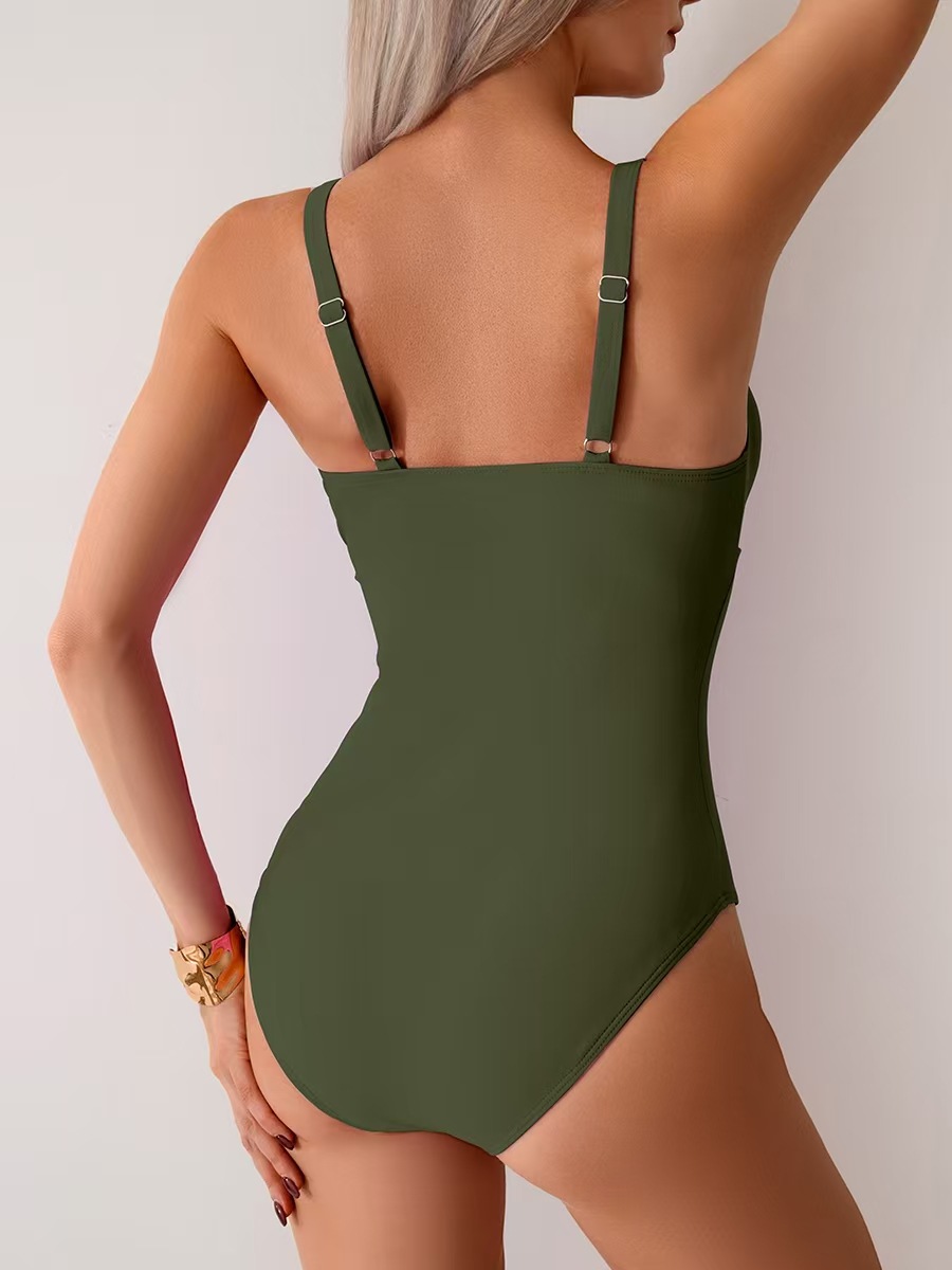 182g Weight Sleeveless Sleeve Length Spandex, Polyester, Nylon Fabric Type Short Top Length One-Piece Swimsuit Tops Type 1 Piece Quantity Swimming Pool, Beach Occasion V Neck Neckline Slim Fit Type Solid Color Pattern Women's Gender Sexy Style S, XXL Size Women's Sexy Solid Color 1 Piece One Piece Swimwear 10