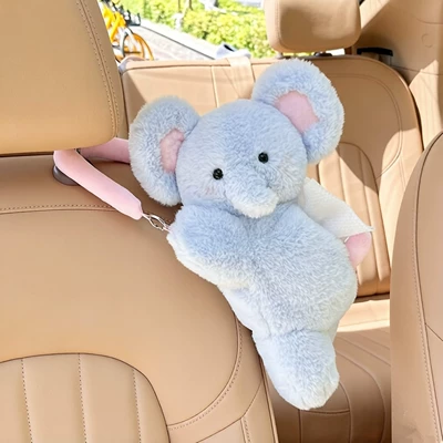 back hanging tissue box, plush | Car tissue box/set - little-elephant-tissue-box