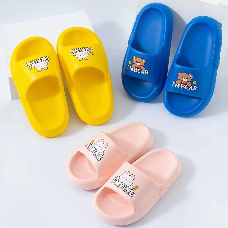 Интернет-красные модные милые кроличьи медведи с мягким дном мягкие детские тапочки оптом домашние сандалии для больших и средних детей