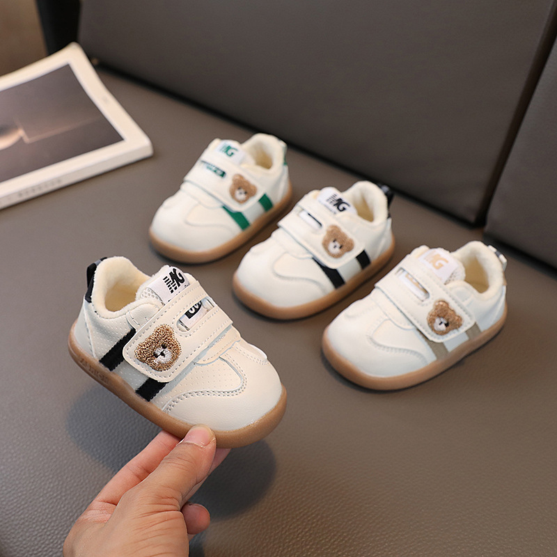 Winter children's non-slip keep warm cute white sneakers for men and…